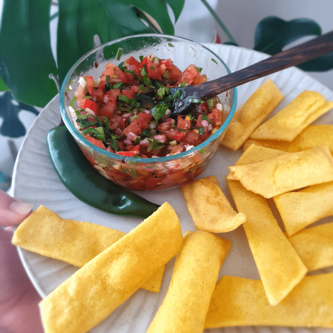 Asian Salsa with Gluten Free Wonton crisps