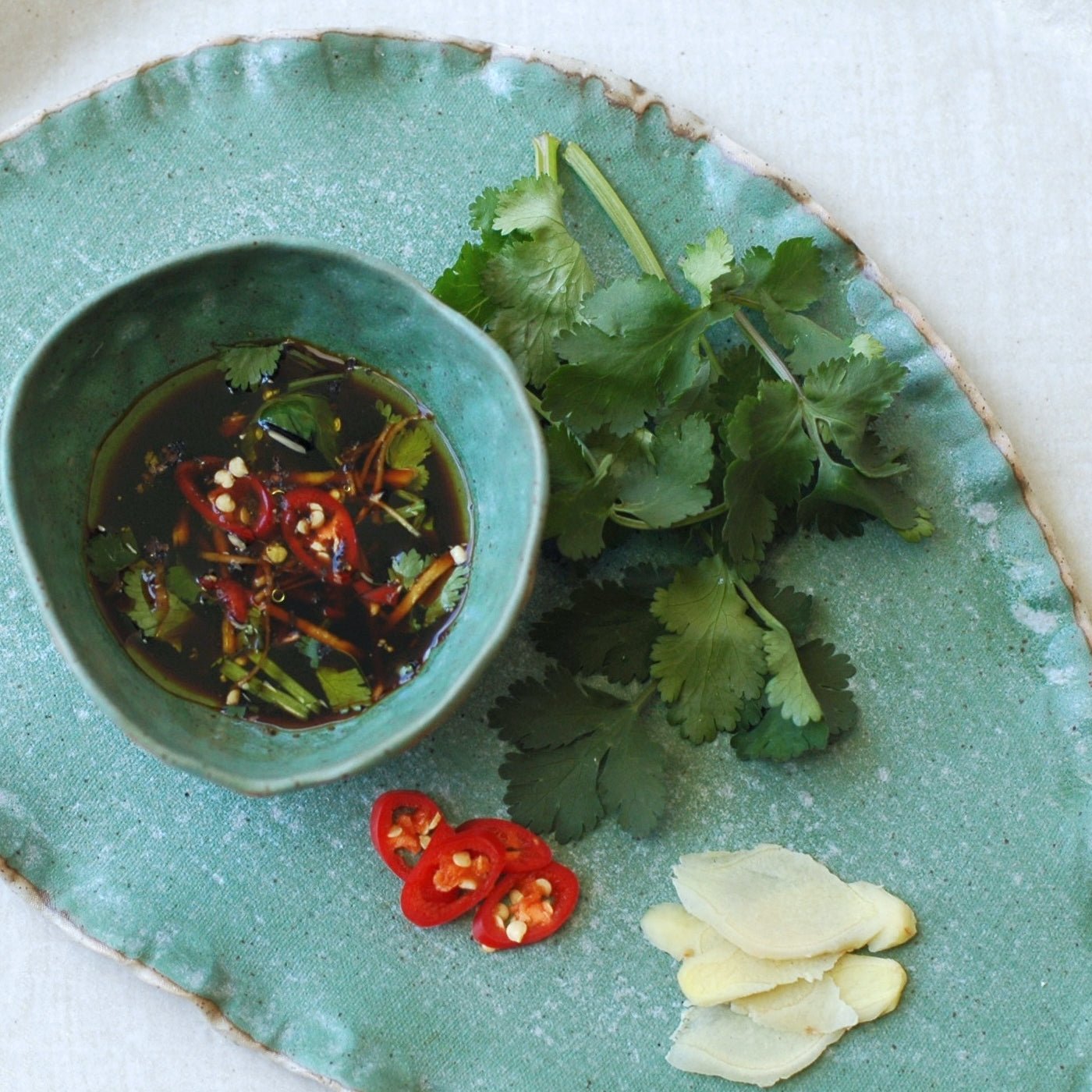 chili coriander dipping sauce, gluten free recipe